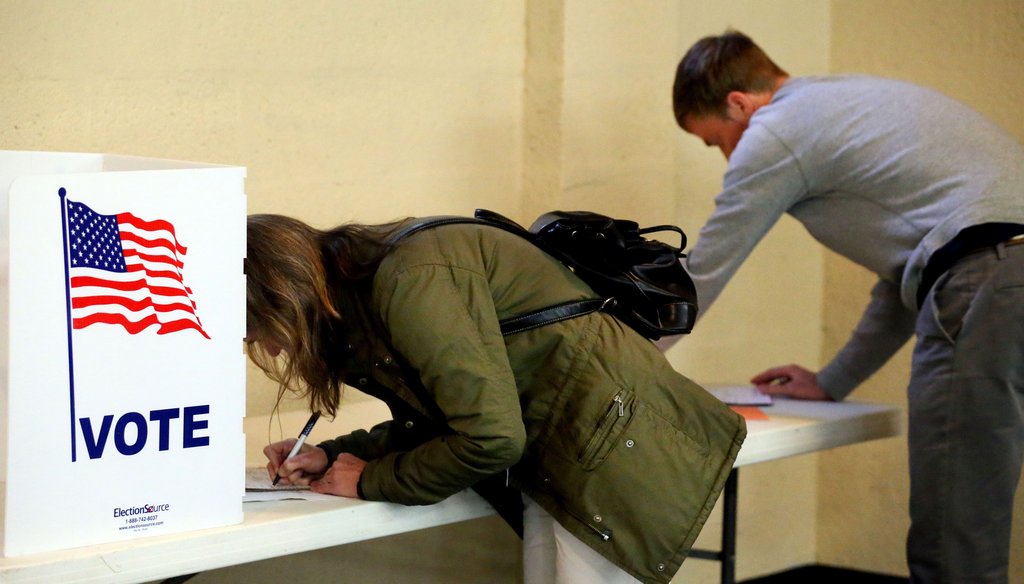 Early voting began on April 28 for the Georgia primaries for hotly-contested races that include governor and an open U.S. Senate seat. Photo by staff photographer Phil Skinner