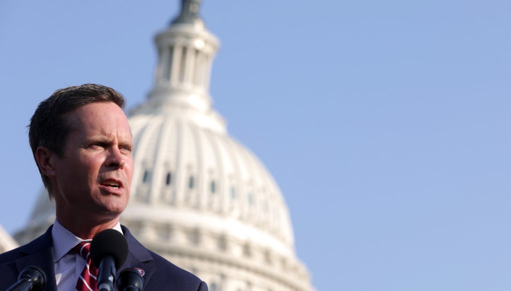 U.S. Rep. Rodney Davis (R-IL) speaks during a news conference in front of the U.S. Capitol on July 27, 2021 in Washington, DC. (Alex Wong/Getty Images)