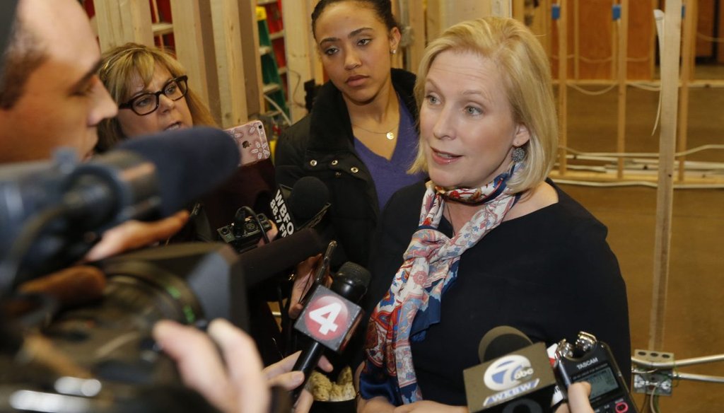 Sen. Kirsten Gillibrand claimed the Republican tax plan will raise middle class taxes. (Robert Kirkham/Buffalo News)