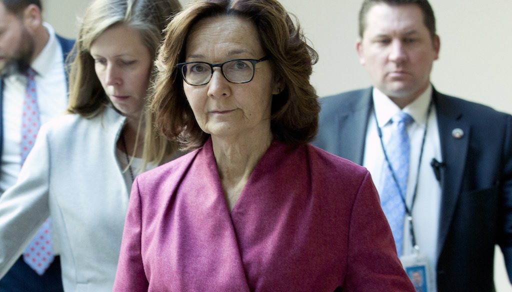 CIA Director Gina Haspel arrives to conduct briefings for members of Congress on a targeted killing of an Iran senior military commander, Wednesday, Jan. 8, 2020, on Capitol Hill in Washington. (AP)