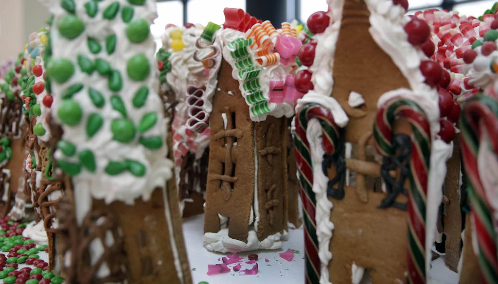 The humble gingerbread house (though not one of those above) has become the target of misinformed and dated claims about wasteful federal spending. (AP)