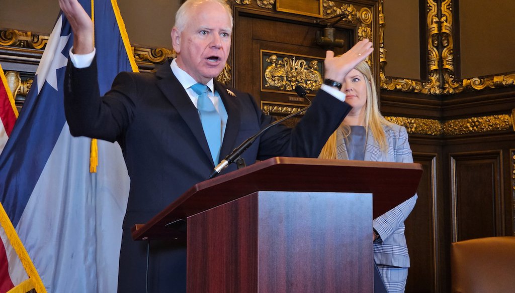 Minnesota Gov. Tim Walz expresses frustration with President Donald Trump and congressional Republicans over the federal government shutdown during a news conference at the State Capitol in St. Paul, Minn., Oct. 2, 2025. (AP)