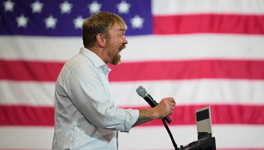 Democratic U.S. Senate candidate Graham Platner speaks during a primary election night watch party after winning the Democratic nomination June 9, 2026, in Blue Hill, Maine. (AP)