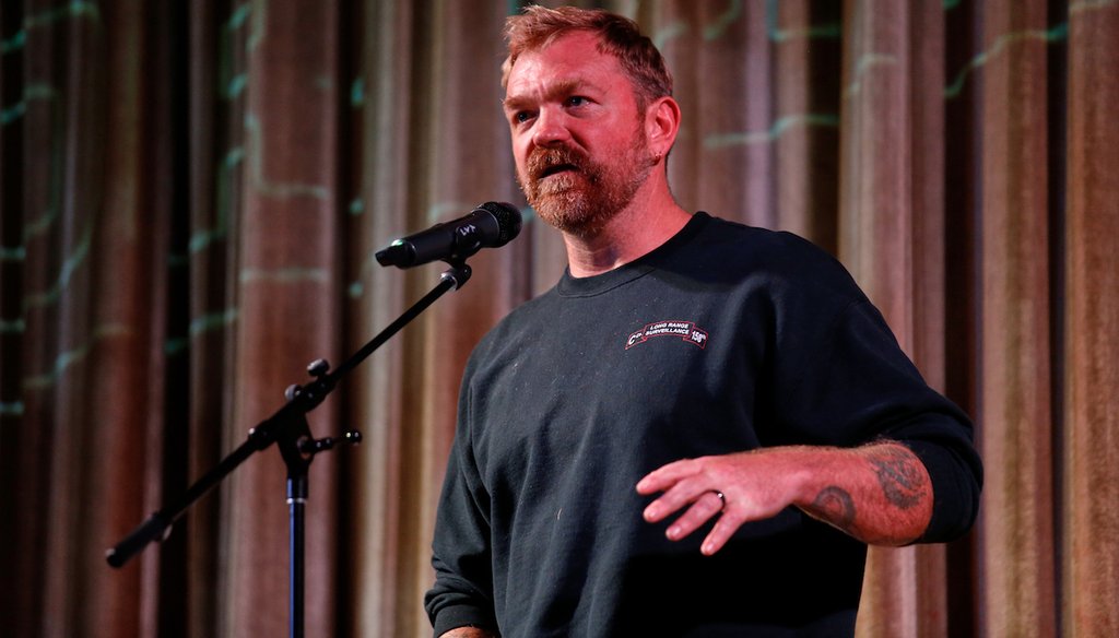 Democratic Maine Senate candidate Graham Platner speaks at a town hall in Ogunquit, Maine, Oct. 22, 2025. (AP)