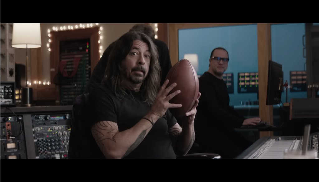 Foo Fighters frontman Dave Grohl appears in a Super Bowl ad for Canadian whiskey company Crown Royal. (Screenshot from video)