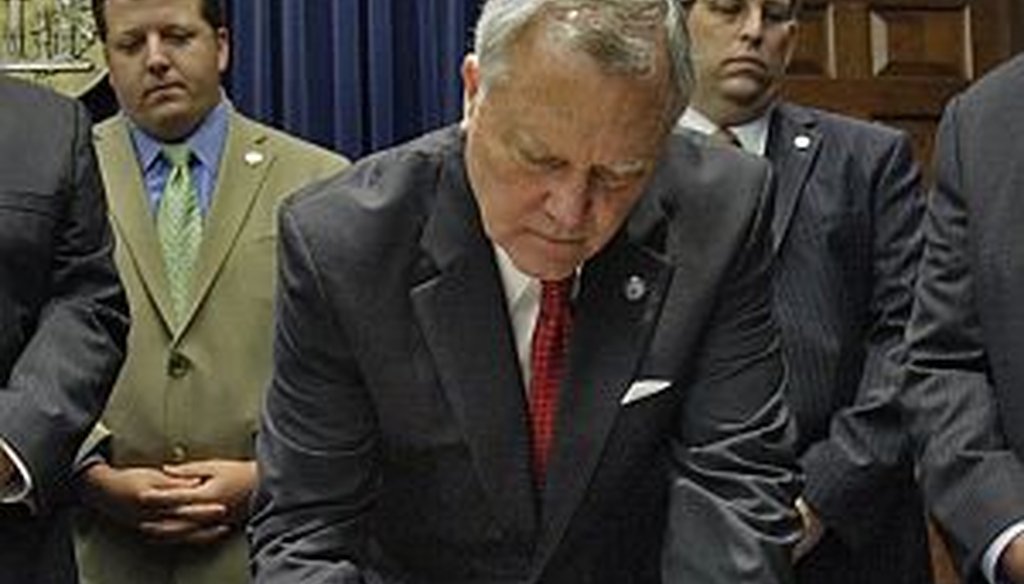 The Truth-O-Meter gave Gov. Nathan Deal a "Promise Kept" when he signed an immigration crackdown bill into law