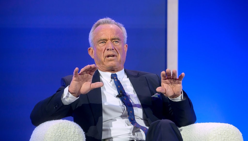 Health and Human Services Secretary Robert F. Kennedy, Jr., speaks at the inaugural Make America Healthy Again Summit at the Waldorf Astoria Hotel,  Nov. 12, 2025, in Washington. (AP)
