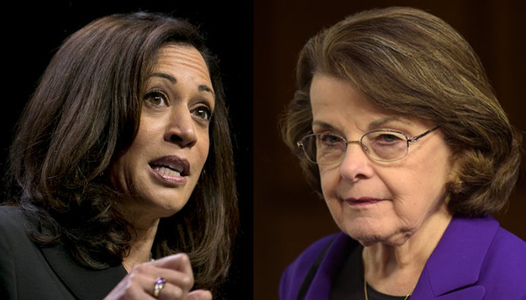 California Sens. Kamala Harris and Dianne Feinstein. Rich Pedroncelli / Associated Press