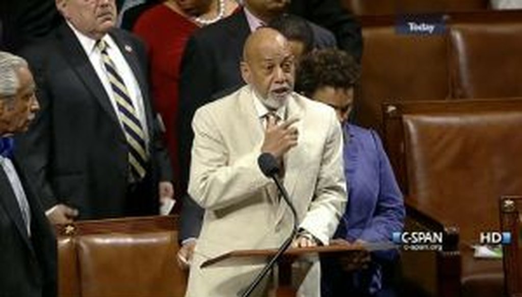 Rep. Alcee Hastings, D-Fla., and other members protested Republican efforts to strip food stamp provisions from a farm bill that passed the House on July 11, 2013.