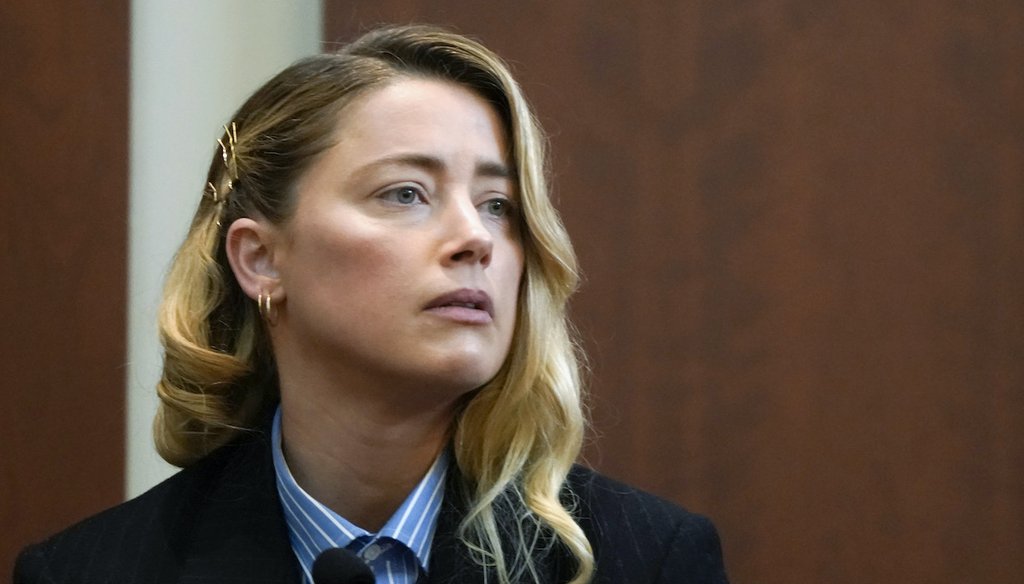 Actor Amber Heard testifies in the courtroom at the Fairfax County Circuit Court in Virginia on May 4, 2022. (AP)