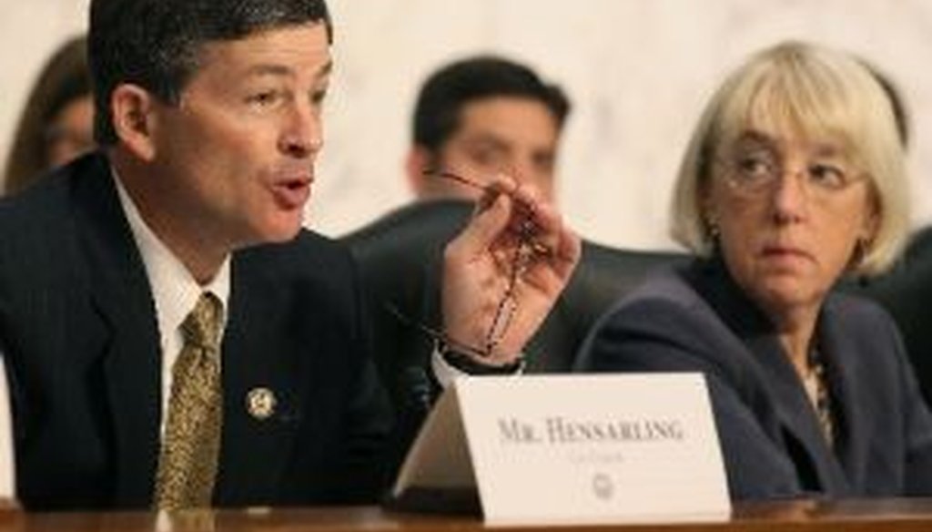 Rep. Jeb Hensarling, R-Texas (left) co-chairs the so-called Supercommittee that's charged with finding $1.5 trillion in deficit reduction by Thanksgiving. His co-chair is Sen. Patty Murray, D-Wash. (right).