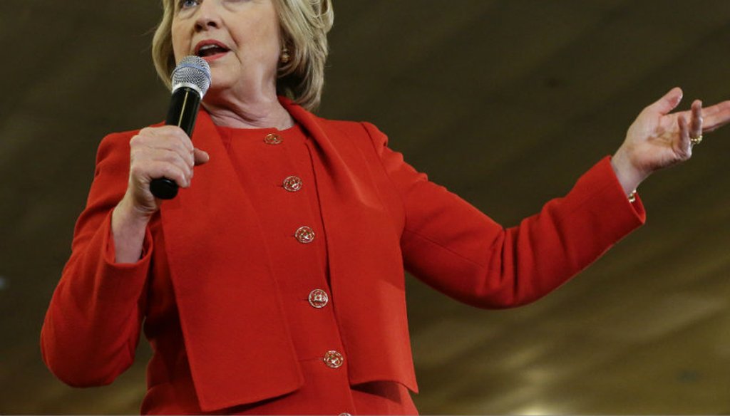 Democratic presidential candidate Hillary Clinton speaks to supporters Wednesday, April 13, 2016, in the Bronx borough of New York. Frank Franklin II / AP