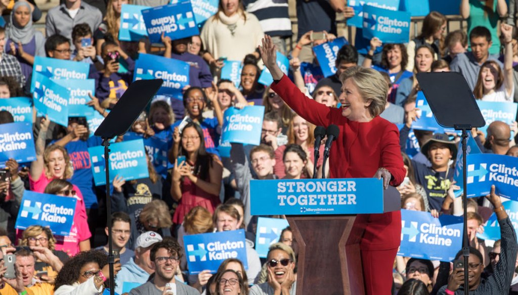 Hillary Clinton at the University of Pittsburgh.