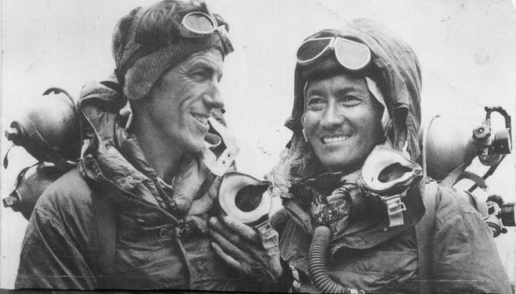 Edmund Hillary and Tenzing Norgay in 1953. (Wikimedia Commons)