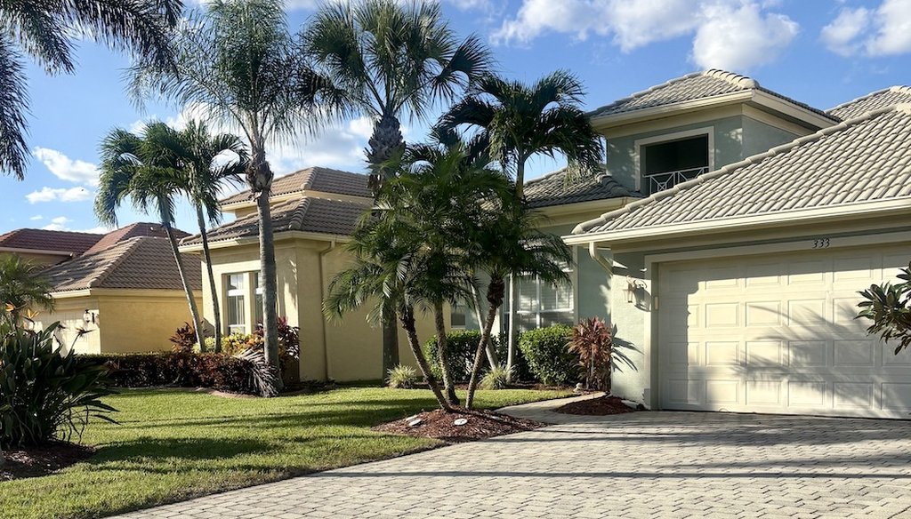 Houses seen in a neighborhood in Port Saint Lucie, Florida, on Oct. 30, 2025. (Samantha Putterman)