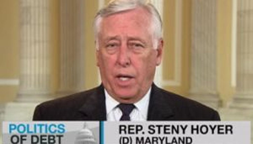 House Minority Whip Steny Hoyer, D-Md., said on MSNBC's "Daily Rundown" that George W. Bush inherited a $5.6 trillion surplus. We checked his math.