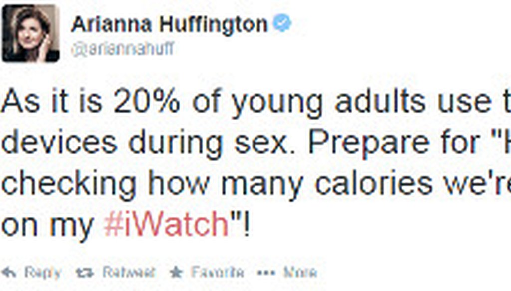 Arianna Huffington referenced an unscientific online poll in this tweet about the latest product from Apple.