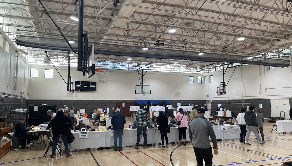 An early voting center in Bethesda, Md., on Oct. 25, 2024. (Louis Jacobson/PolitiFact)