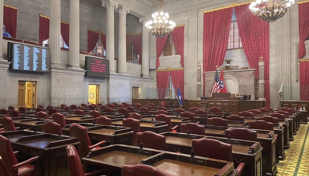 The state House chamber in Nashville, Tennessee. (Louis Jacobson/PolitiFact)