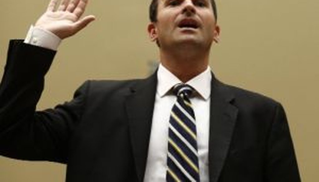 Acting IRS commissioner Danny Werfel is sworn in before testifying on Capitol Hill on June 6, 2013. Werfel is picking up the reins after a high-profile controversy over IRS targeting of conservative groups seeking tax-exempt status.