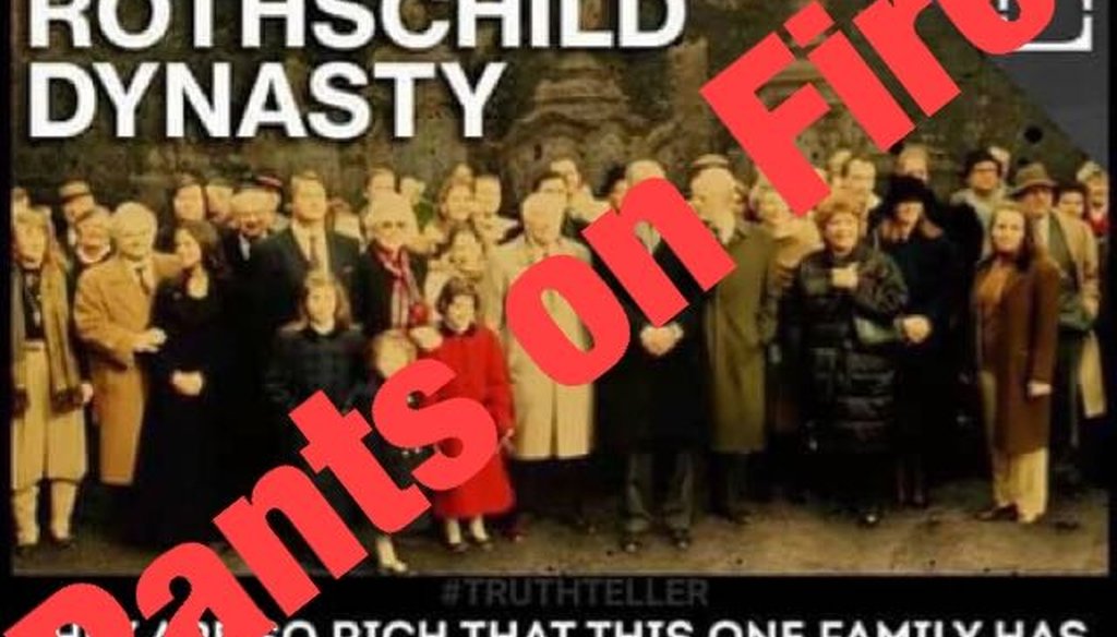 A meme shared on Facebook makes an unfounded claim about the magnitude of wealth possessed by the Rothschild family.