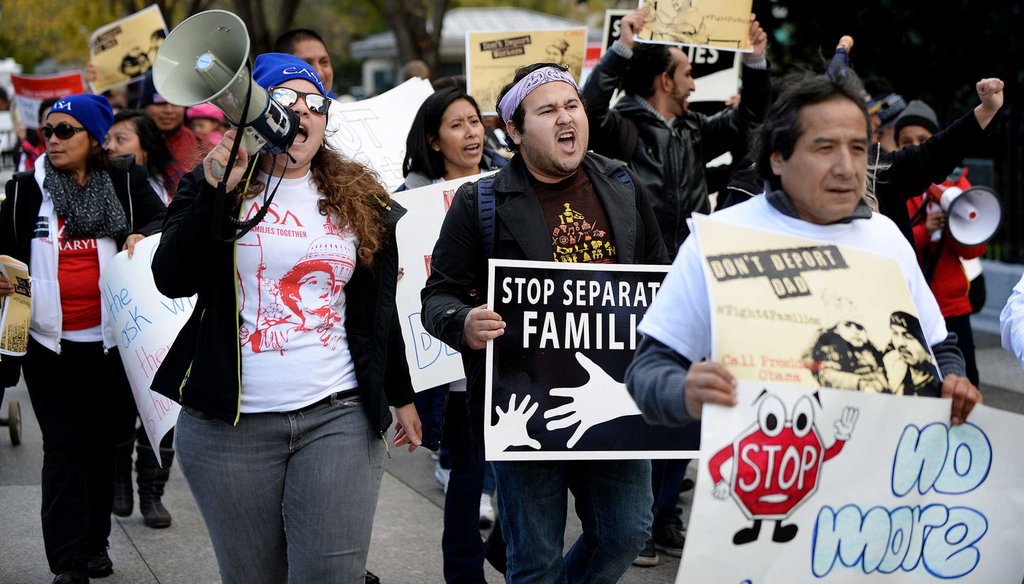 Supporters of immigration reform protest outside the White House on Nov. 7, 2014. (Olivier Douliery/Abaca Press/MCT)