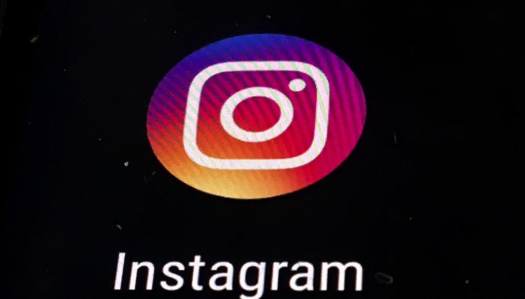 In this file photo, the Instagram app logo is displayed on a mobile screen in Los Angeles, California. Nov. 29, 2018 (AP)