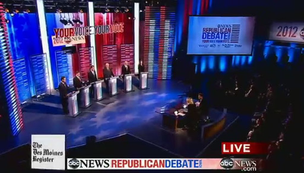 The Republican presidential candidates debated Saturday night in Iowa.