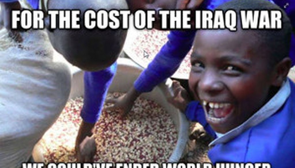 A meme that has been popping up on Facebook imagines a better way to spend Iraq War dollars.