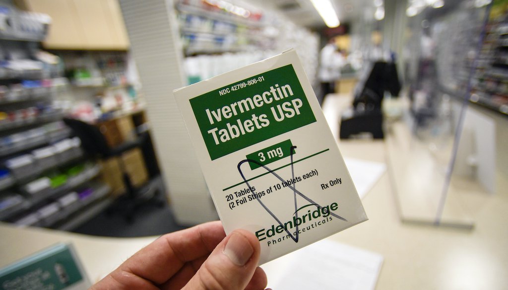 A box of ivermectin is shown in a pharmacy as pharmacists work in the background, Thursday, Sept. 9, 2021, in Georgia. (AP)