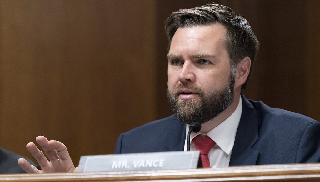 Sen. J.D. Vance, R-Ohio, asks a question during a Senate  committee hearing, Thursday, May 18, 2023, on Capitol Hill in Washington. (AP)