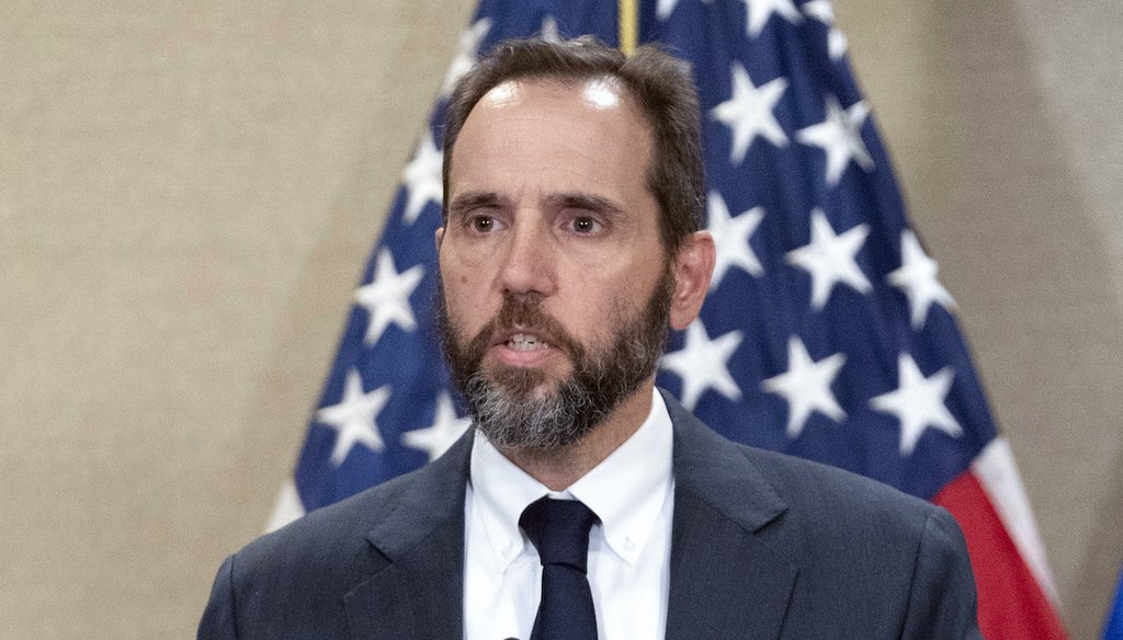 Special counsel Jack Smith speaks to reporters June 9, 2023, in Washington. Former President Donald Trump is facing 37 felony charges related to the mishandling of classified documents according to an indictment unsealed on Friday. (AP)