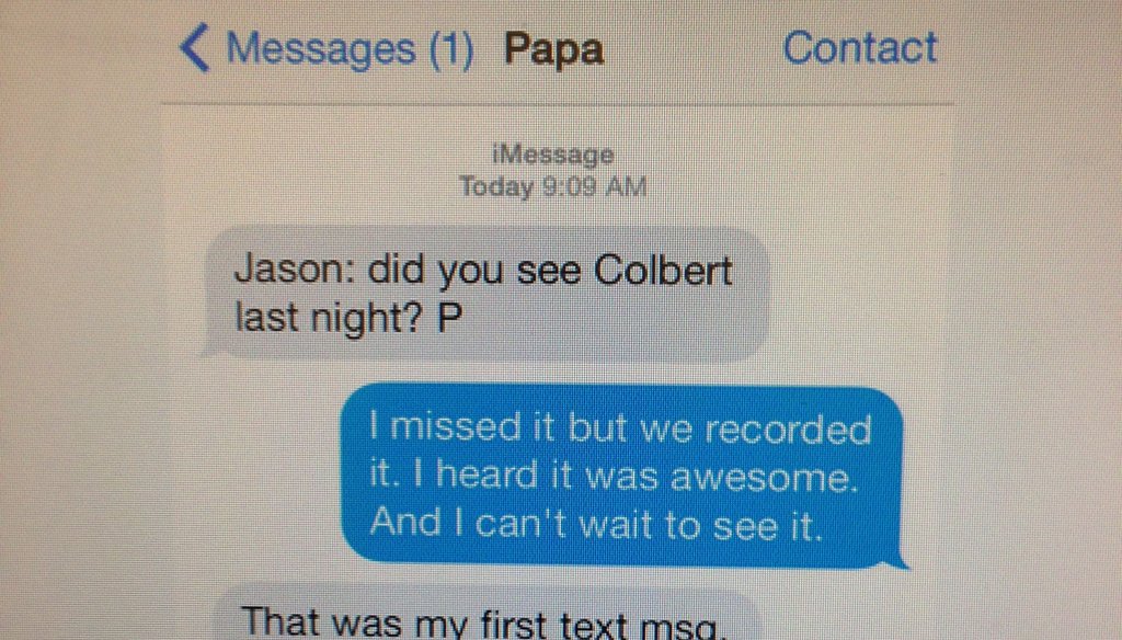 Text echange between Jason Carter and Jimmy Carter