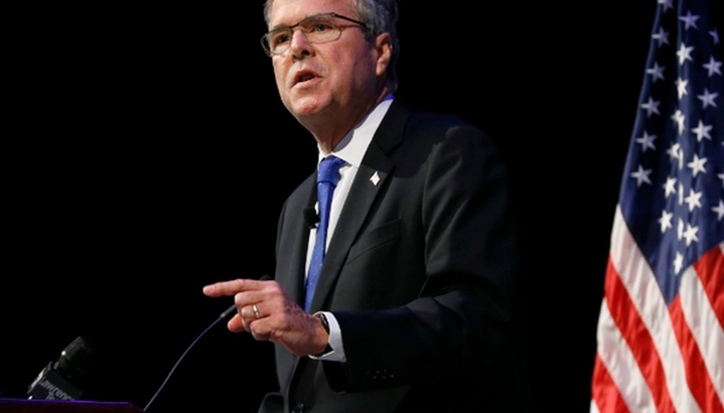 Former Florida Gov. Jeb Bush speaks in Detroit on Feb. 4, 2015.