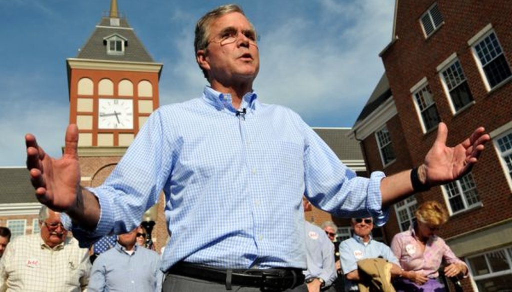 Republican presidential candidate Jeb Bush speaks to supporters in Pella, Iowa on June 17, 2015. (Steve Pope/Getty Images) 