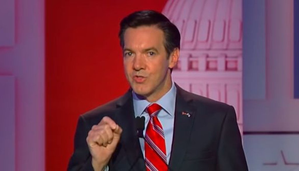 Rep. Evan Jenkins, R-W.Va., speaks during a Republican Senate debate on May 1, 2018.