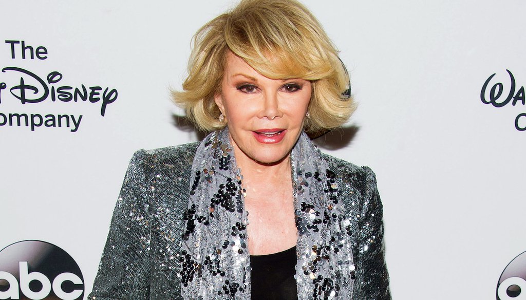 In this May 14, 2014, file photo, Joan Rivers attends a celebration for Barbara Walters in New York.
