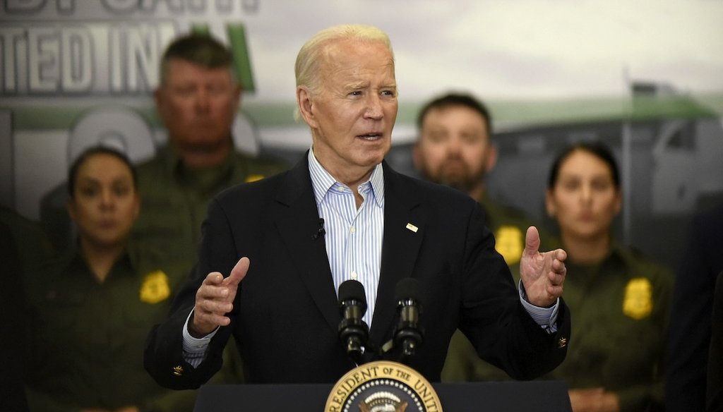 President Joe Biden delivers remarks during a visit to the southern border, Thursday, Feb. 29, 2024, in Brownsville, Texas. (AP)