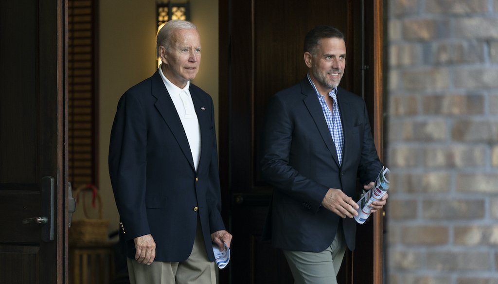 President Joe Biden and his son Hunter Biden leave Holy Spirit Catholic Church in Johns Island, S.C., after attending a Mass, Saturday, Aug. 13, 2022. (AP)