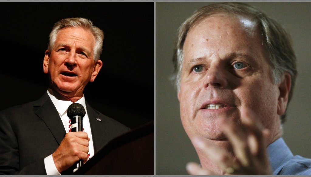 Alabama incumbent Democrat Sen. Doug Jones (left) faces a tough race against Republican Tommy Tuberville. (AP)