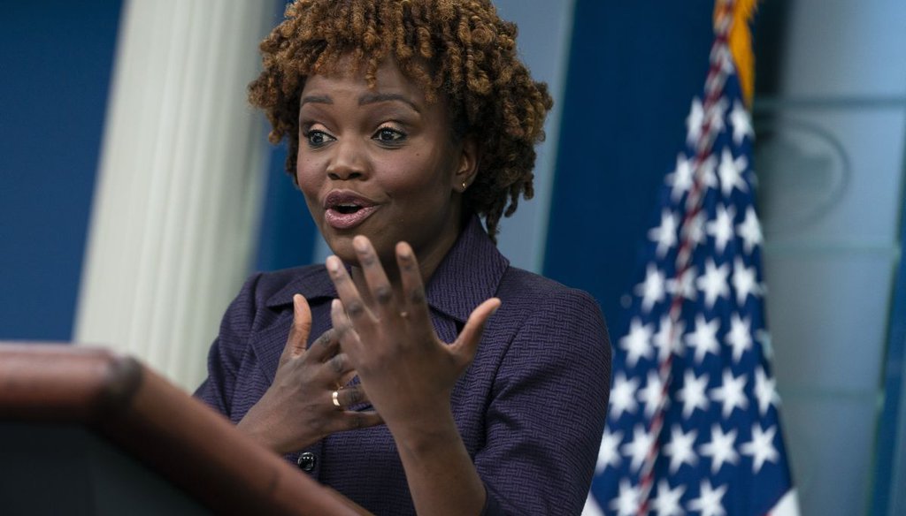 White House Press Secretary Karine Jean-Pierre during a briefing on Aug. 5, 2022. (AP)
