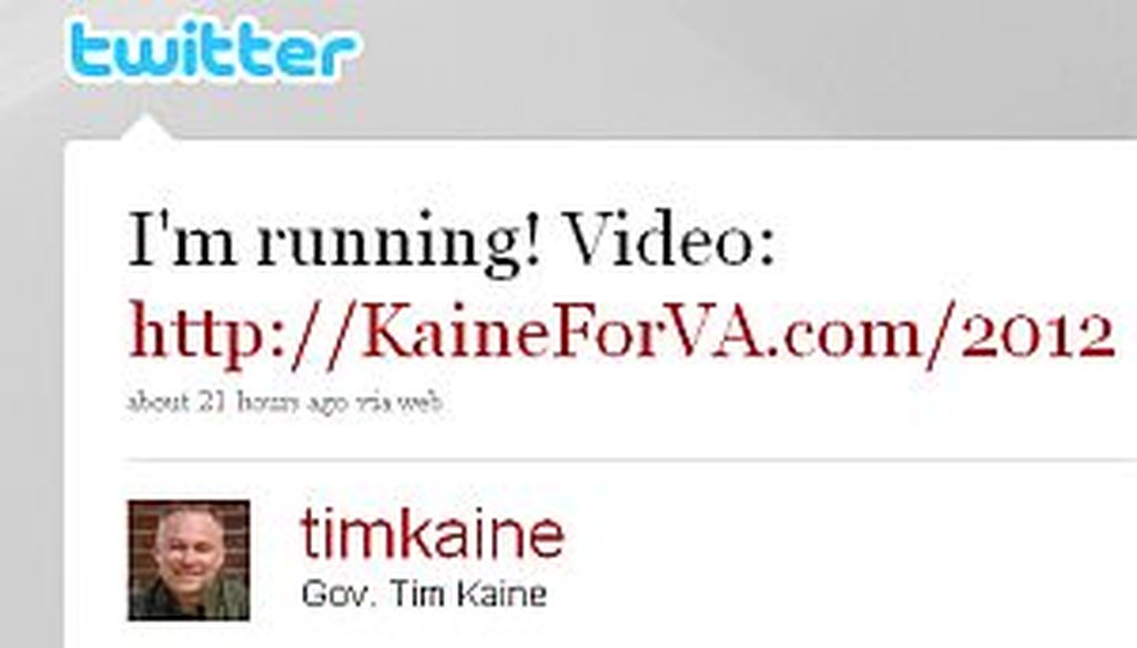 Tim Kaine's announcement that he is running for Senate prompted PolitiFact Virginia to fire up the Flip-O-Meter.