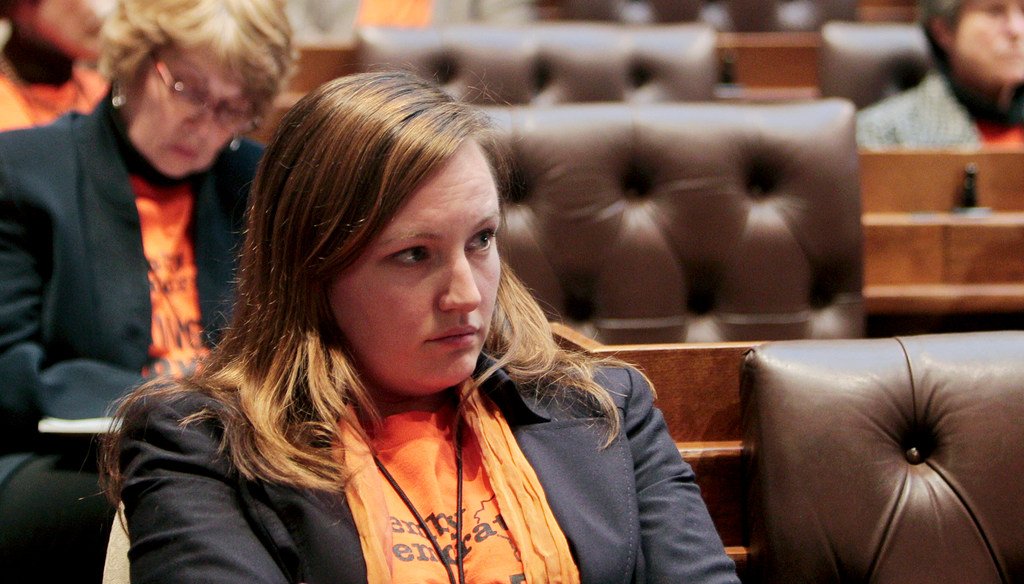 Kelda Helen Roys, shown here in her role as a state lawmaker in 2011, is accused by the Wisconsin GOP of "pretending to be gay" at a 2011 gay pride parade. (AP)
