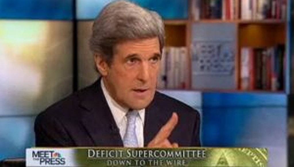 Sen. John Kerry, D-Mass., appeared on NBC's "Meet the Press" on Nov. 20, 2011, to discuss the "supercommittee," of which he is a member. We checked one of his claims.