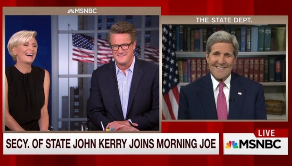 Secretary of State John Kerry appeared on MSNBC's "Morning Joe" on Sept. 2, 2015.