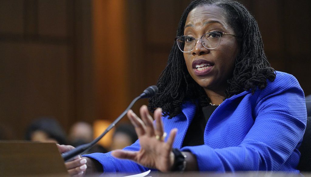 Supreme Court nominee Ketanji Brown Jackson testifies during her Senate Judiciary Committee confirmation hearing on Capitol Hill in Washington on March 23, 2022. (AP)
