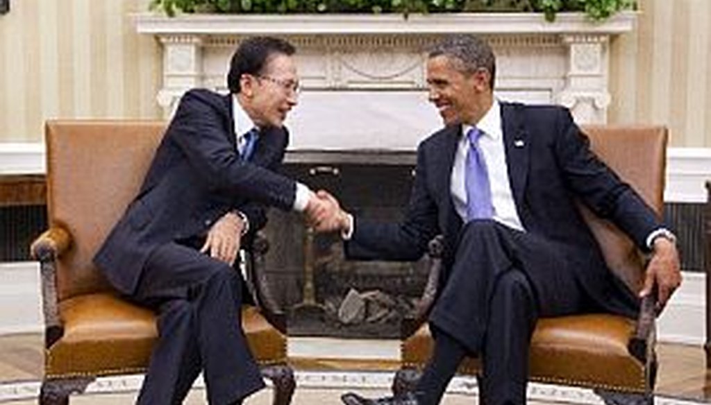 President Obama meets with South Korea President Lee Myung-bak the day after Congress approved a new trade agreement.