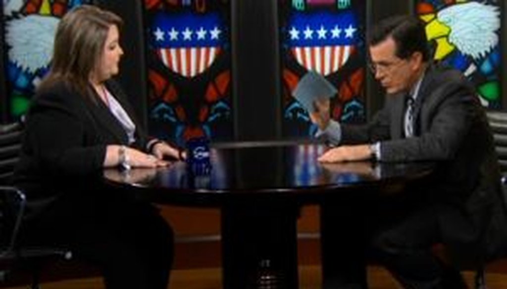 Tea party activist Amy Kremer appeared on Stephen Colbert's show on May 17, 2011, and argued that current tax revenues could fund interest on the debt, Medicare, Medicaid and Social Security. We checked her math.