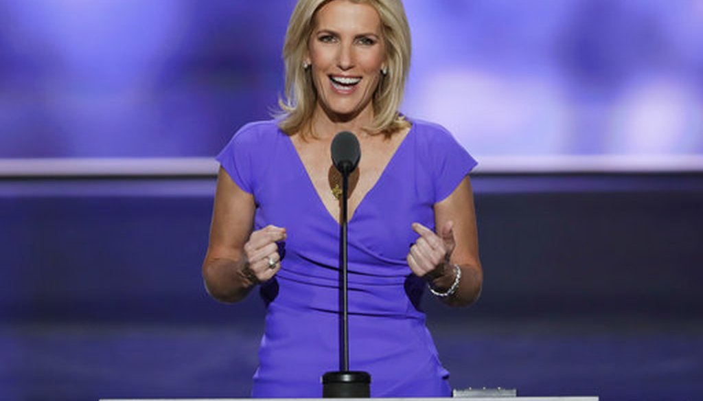 In this July 20, 2016 file photo, Conservative political commentator Laura Ingraham speaks during the third day of the Republican National Convention in Cleveland. (AP)