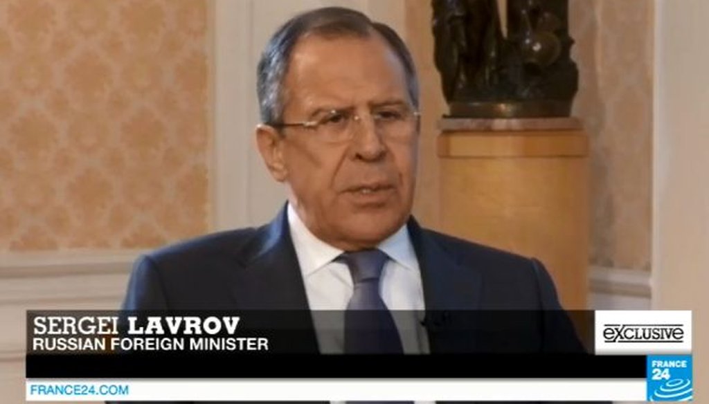 Russian Foreign Minister Sergey Lavrov was interviewed recently by France 24.